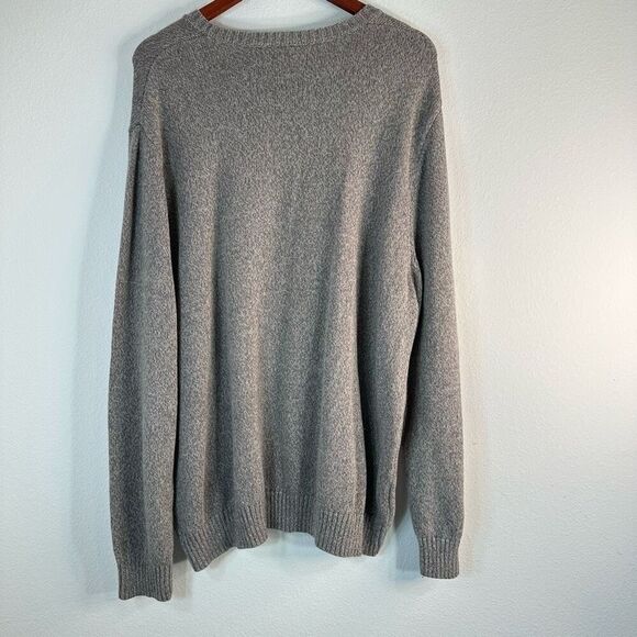 Eddie Bauer Gray Marled Knit Crewneck Sweater Men’s 2XL 100% Cotton Minimalist - Picture 2 of 9